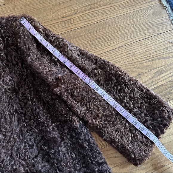 incredible vintage authentic Persian lamb chocolate brown fur swinger coat M-/L - Picture 9 of 12